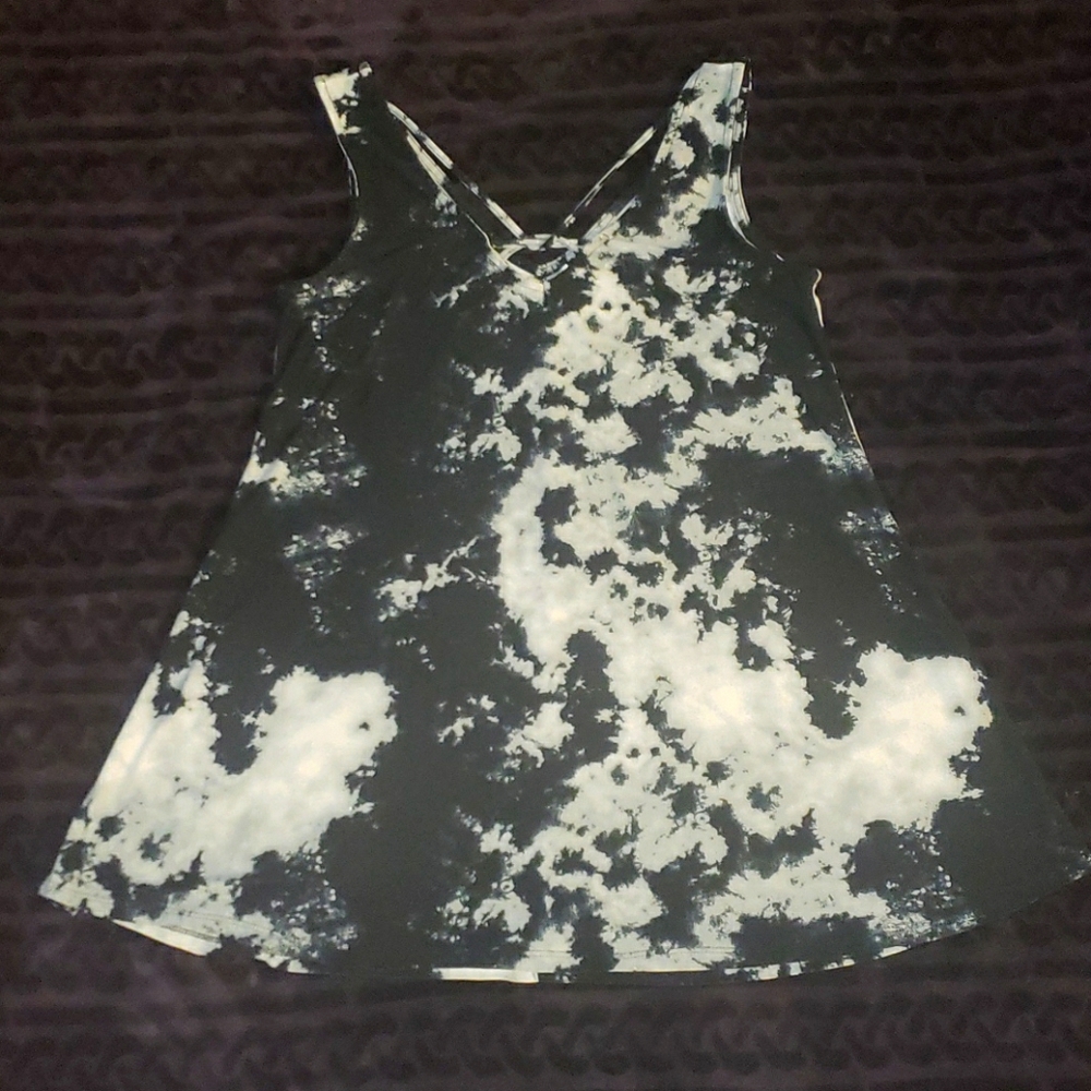 Black, white and gray tie dye mini dress/tunic